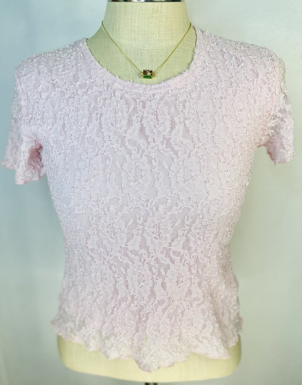 Baby Pink Lace Frill Coquette Fairy Whimsy Festival Size Medium Cactus Flower
